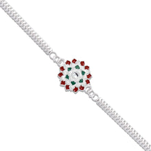 Silver Flower Design Rakhi